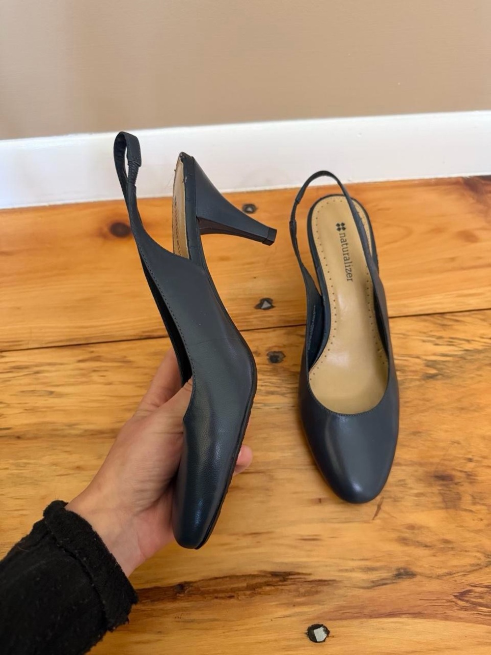 Naturalizer Charcoal Slingback Kitten Heel Pumps